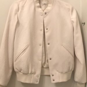 Aritzia White Bomber Jacket